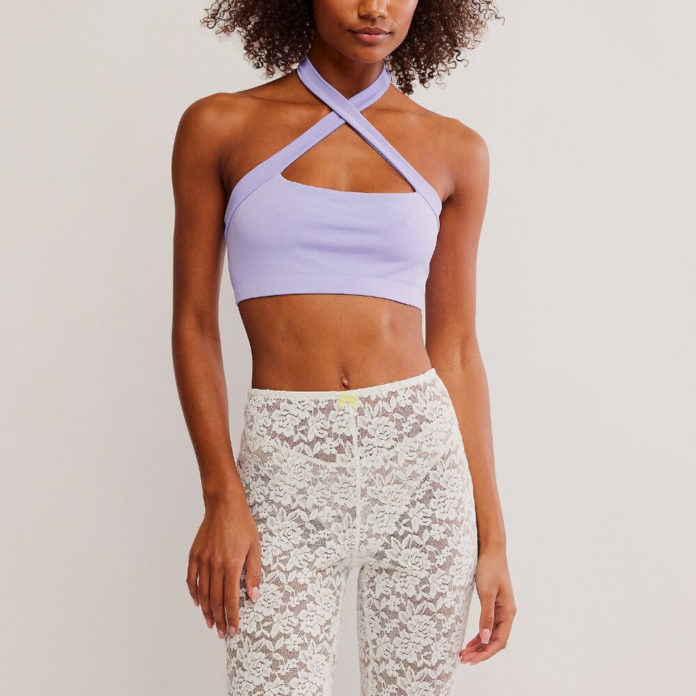 NWT Free People Margot Seamless Halter Bralette - Lavender - XS/S - Picture 5 of 7